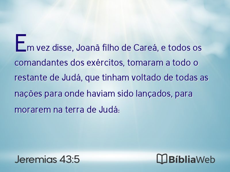 Jeremias 43:5 em imagem para compartilhar