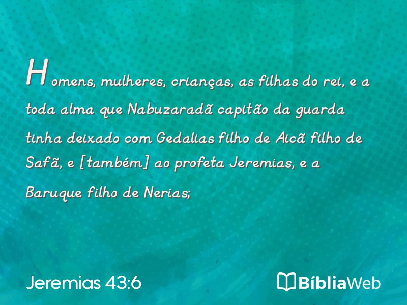 Jeremias 43:6 em imagem para compartilhar