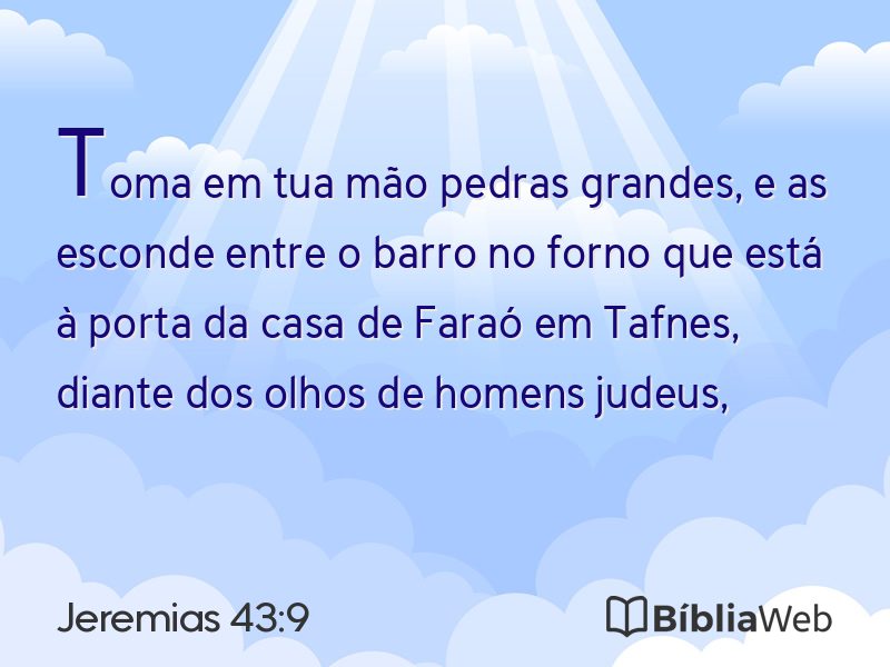 Jeremias 43:9 em imagem para compartilhar