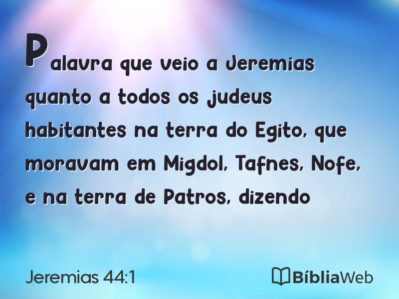Jeremias 44:1 em imagem para compartilhar