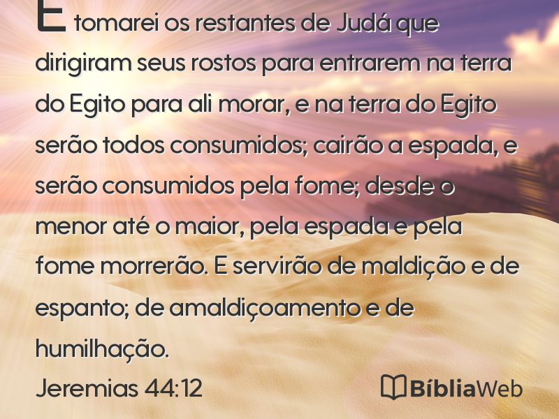 Jeremias 44:12 em imagem para compartilhar