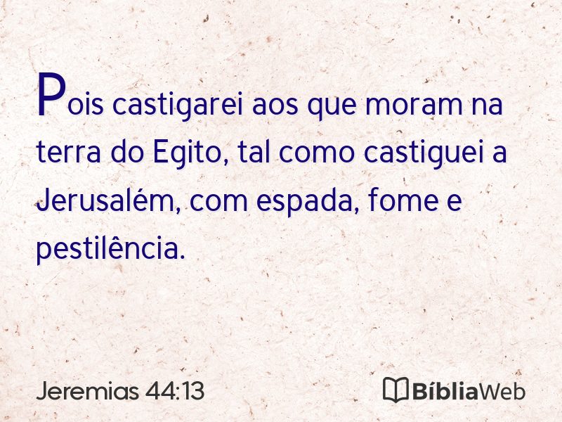 Jeremias 44:13 em imagem para compartilhar