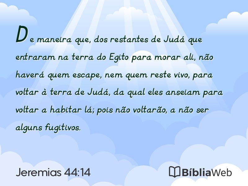 Jeremias 44:14 em imagem para compartilhar