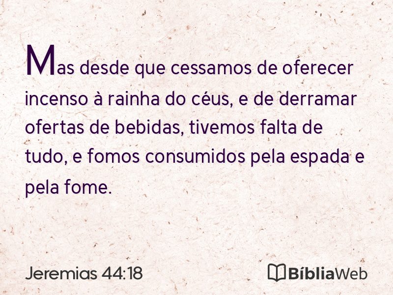 Jeremias 44:18 em imagem para compartilhar