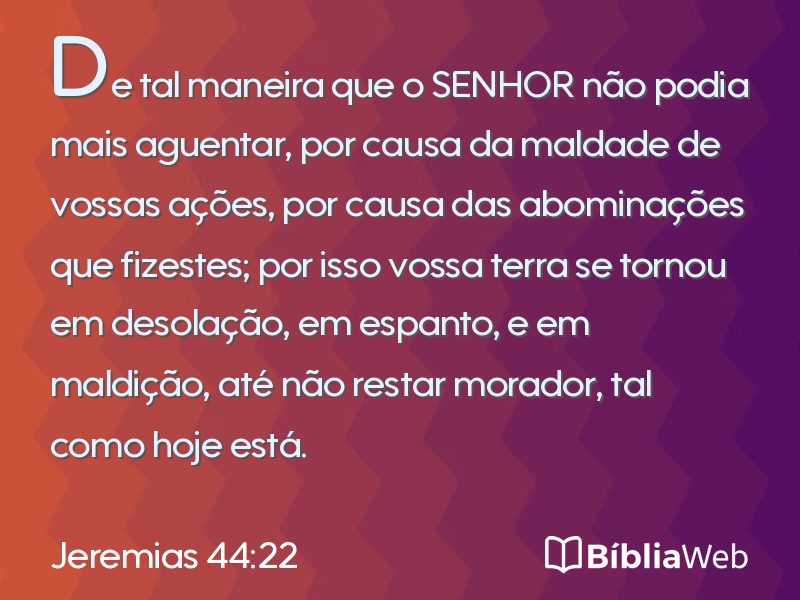 Jeremias 44:22 em imagem para compartilhar