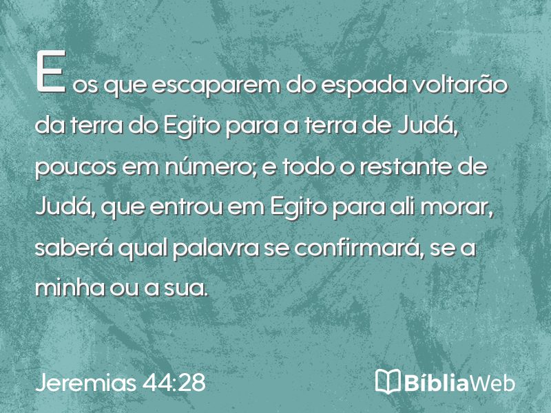 Jeremias 44:28 em imagem para compartilhar