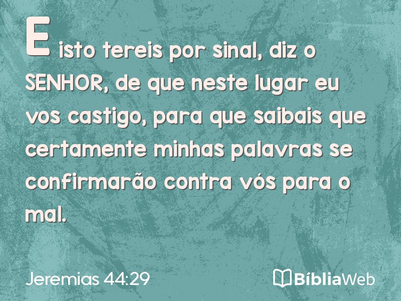 Jeremias 44:29 em imagem para compartilhar