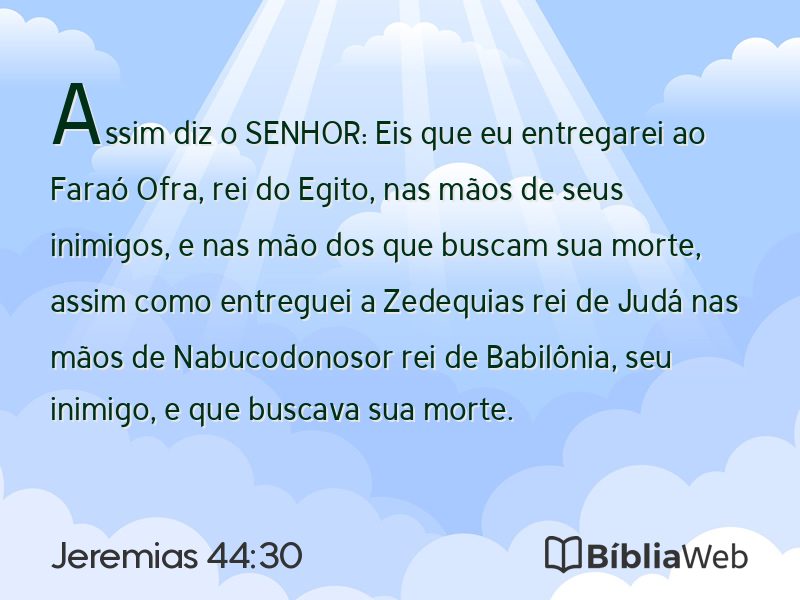 Jeremias 44:30 em imagem para compartilhar