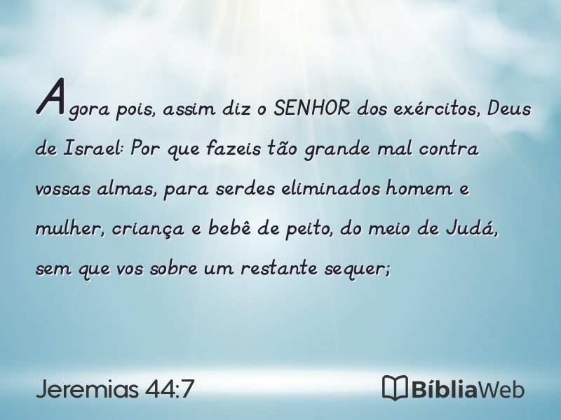 Jeremias 44:7 em imagem para compartilhar