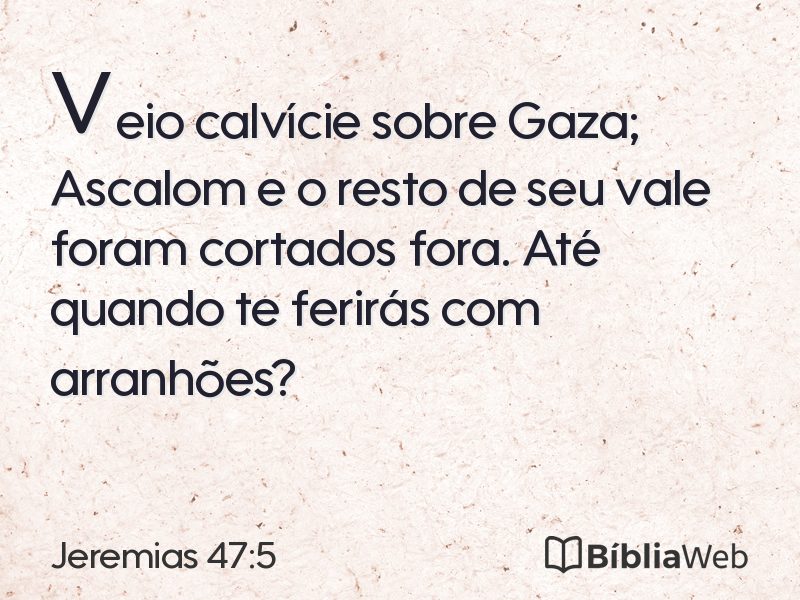 Jeremias 47:5 em imagem para compartilhar