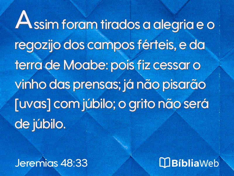 Jeremias 48:33 em imagem para compartilhar
