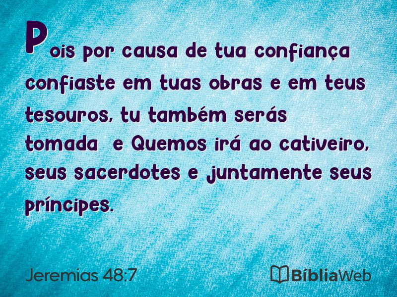 Jeremias 48:7 em imagem para compartilhar