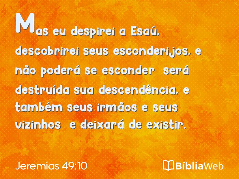 Jeremias 49:10 em imagem para compartilhar