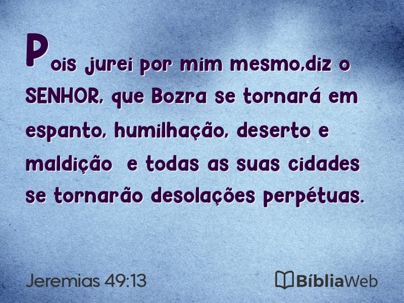 Jeremias 49:13 em imagem para compartilhar