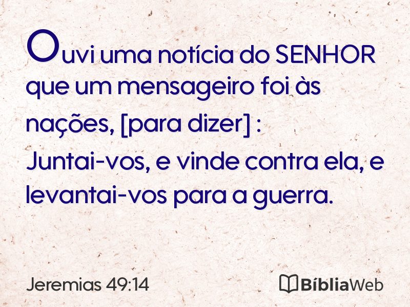 Jeremias 49:14 em imagem para compartilhar