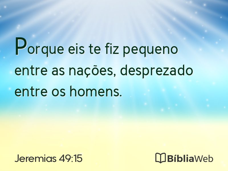 Jeremias 49:15 em imagem para compartilhar