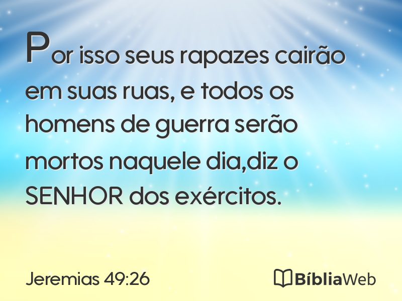 Jeremias 49:26 em imagem para compartilhar