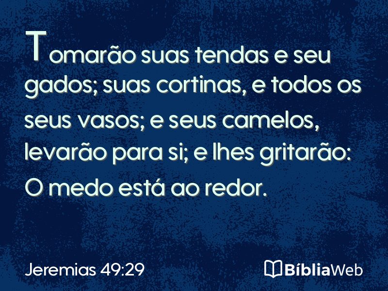Jeremias 49:29 em imagem para compartilhar