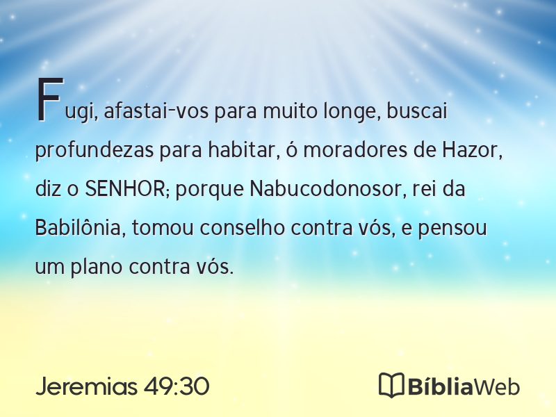 Jeremias 49:30 em imagem para compartilhar