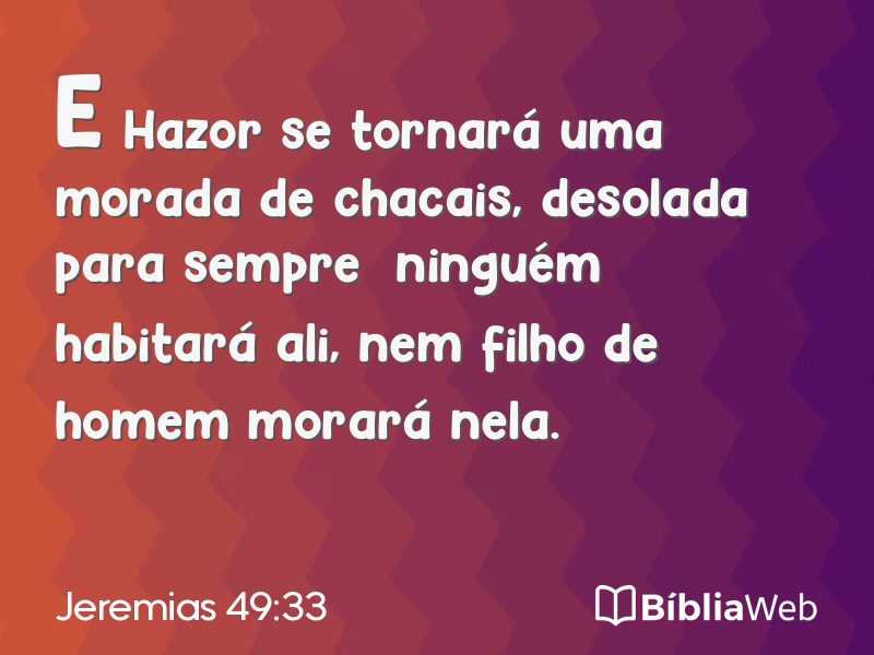 Jeremias 49:33 em imagem para compartilhar