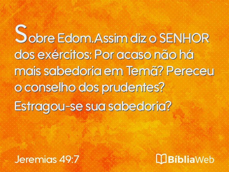 Jeremias 49:7 em imagem para compartilhar