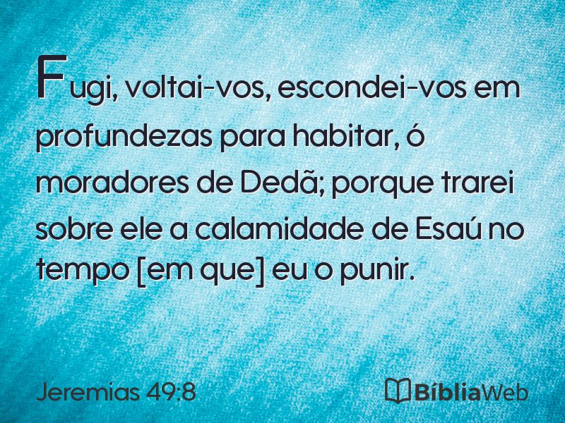 Jeremias 49:8 em imagem para compartilhar