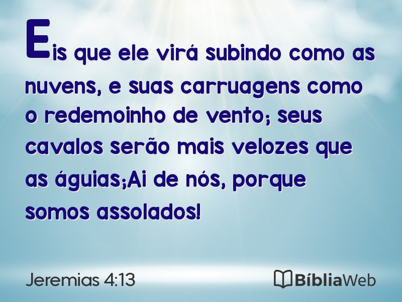 Jeremias 4:13 em imagem para compartilhar