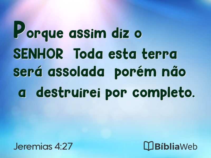 Jeremias 4:27 em imagem para compartilhar