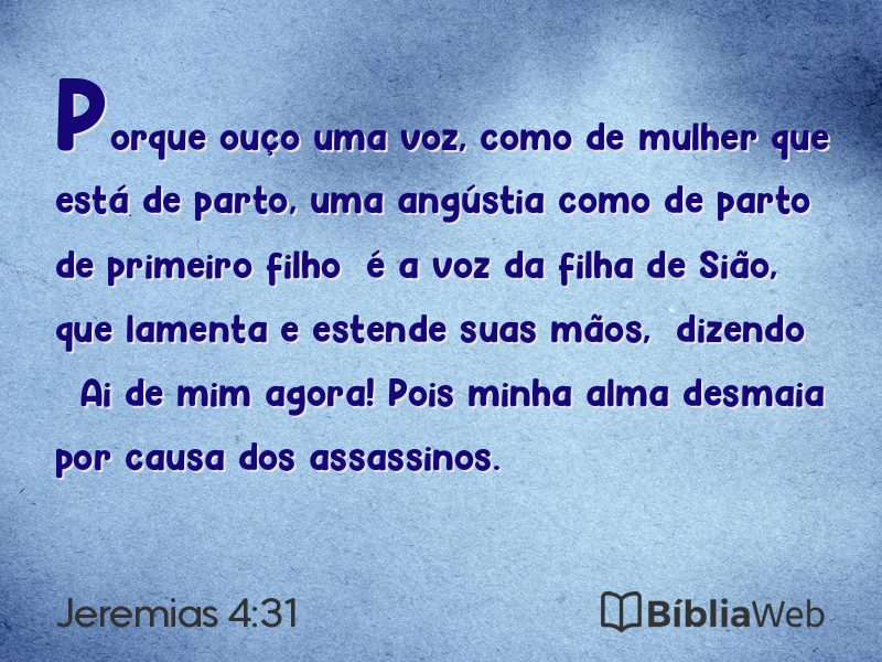 Jeremias 4:31 em imagem para compartilhar