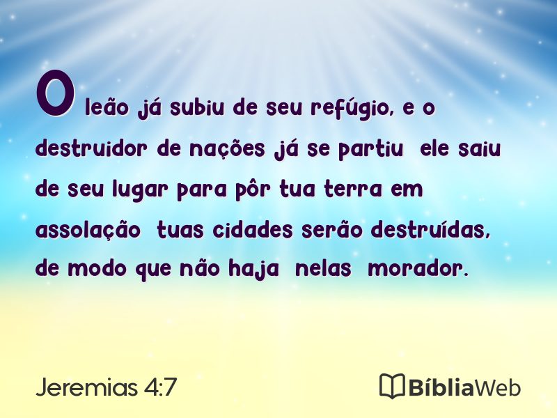 Jeremias 4:7 em imagem para compartilhar