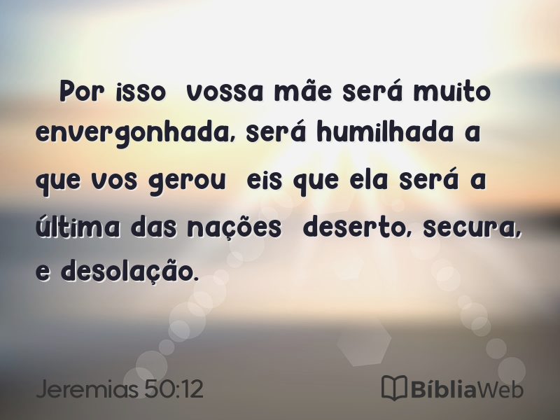 Jeremias 50:12 em imagem para compartilhar