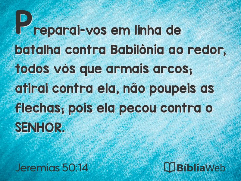 Jeremias 50:14 em imagem para compartilhar