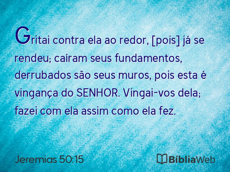Jeremias 50:15 em imagem para compartilhar