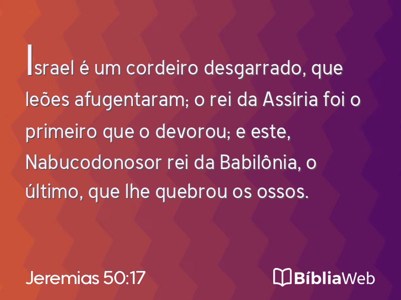 Jeremias 50:17 em imagem para compartilhar