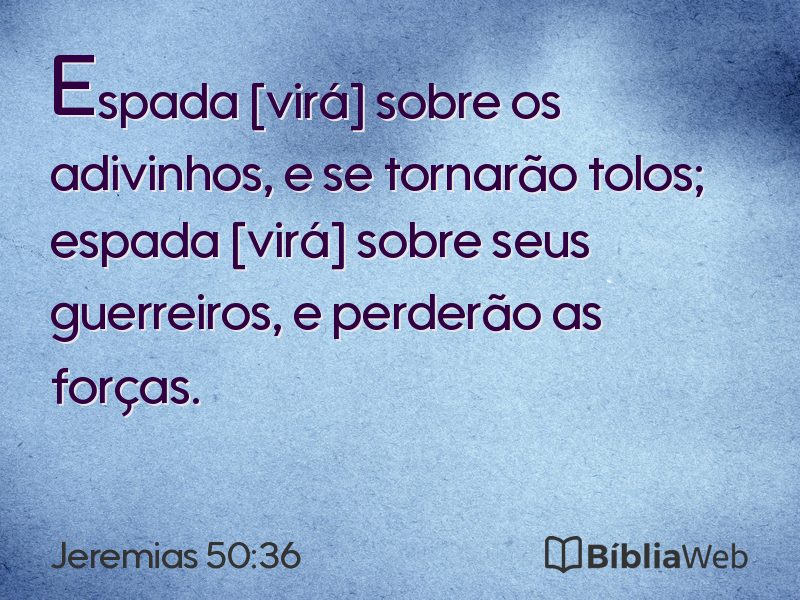 Jeremias 50:36 em imagem para compartilhar