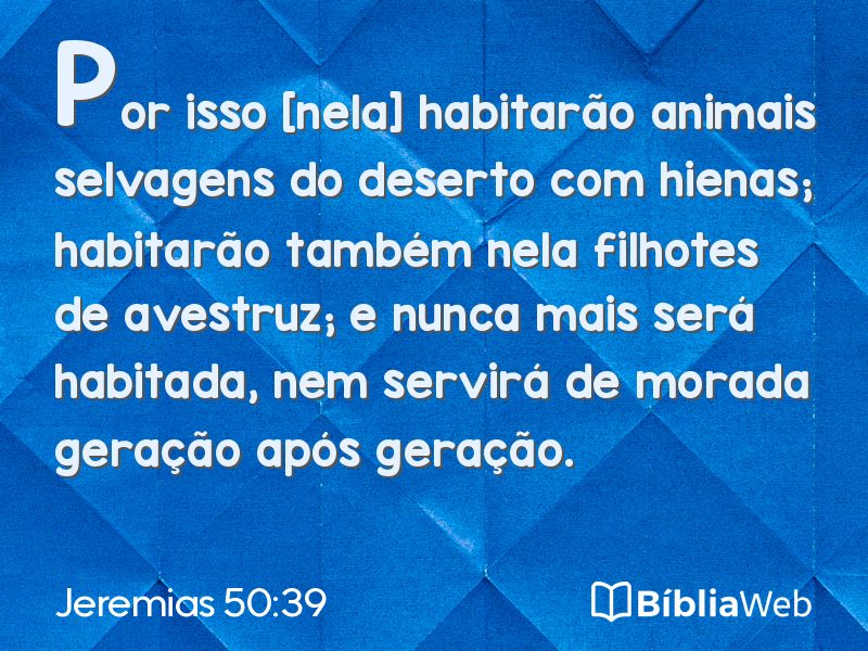 Jeremias 50:39 em imagem para compartilhar