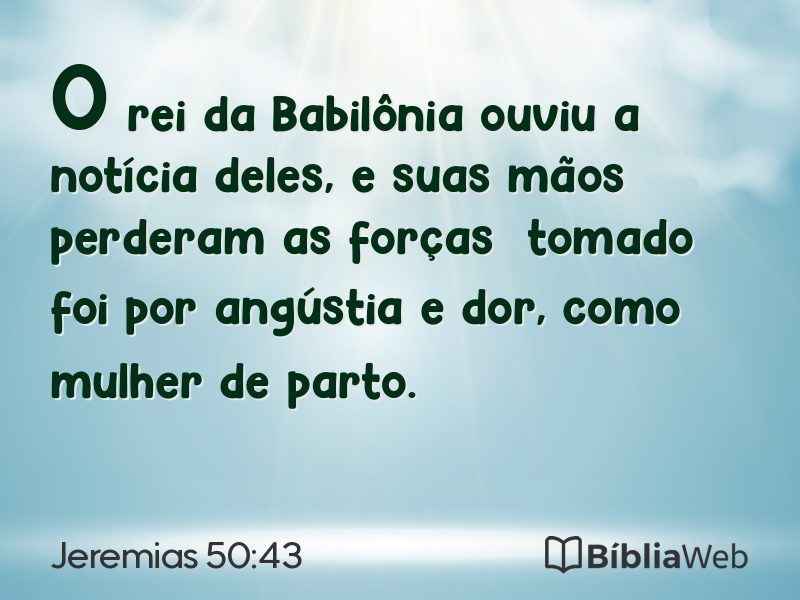 Jeremias 50:43 em imagem para compartilhar