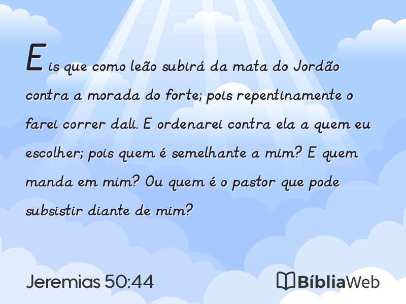 Jeremias 50:44 em imagem para compartilhar