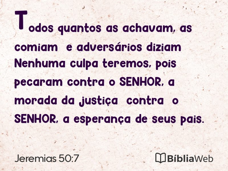 Jeremias 50:7 em imagem para compartilhar