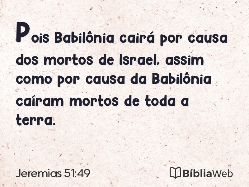 Jeremias 51:49 em imagem para compartilhar