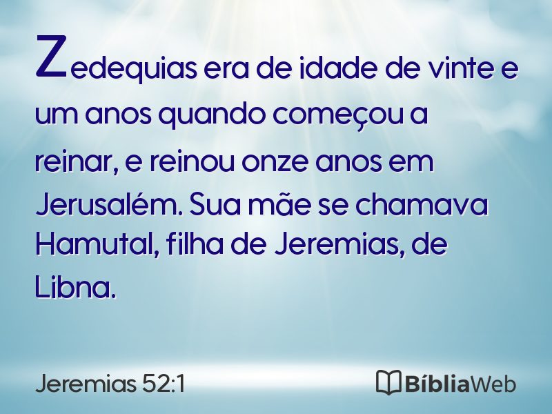 Jeremias 52:1 em imagem para compartilhar