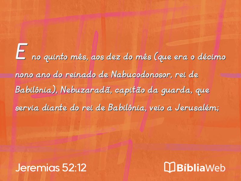 Jeremias 52:12 em imagem para compartilhar