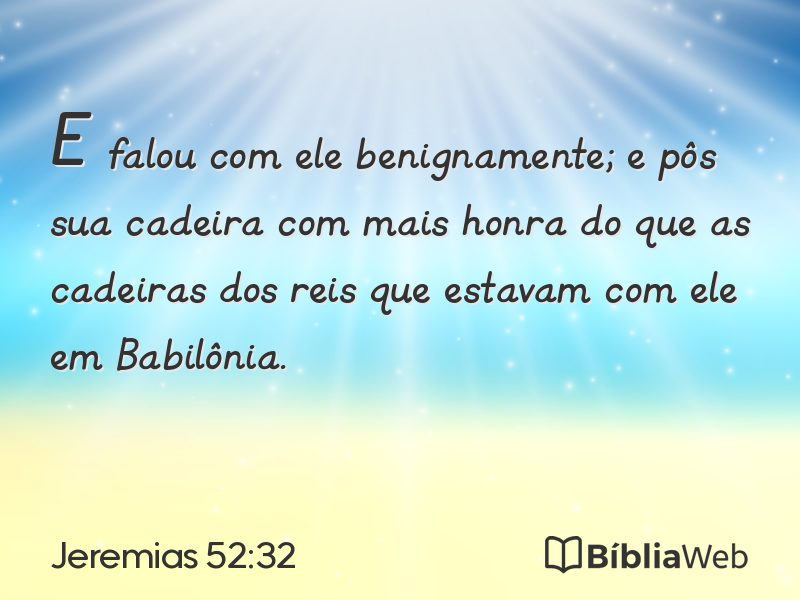 Jeremias 52:32 em imagem para compartilhar