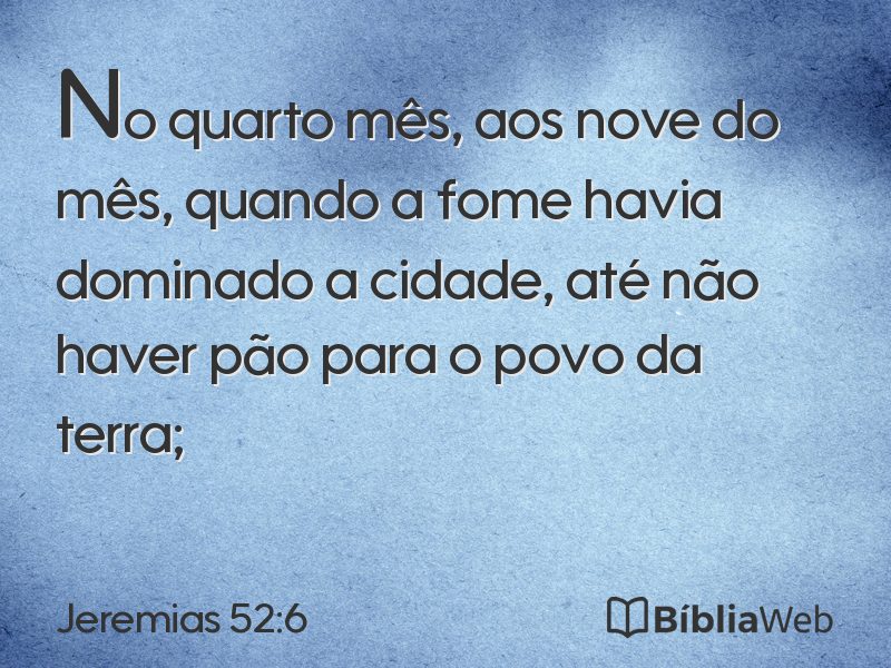 Jeremias 52:6 em imagem para compartilhar