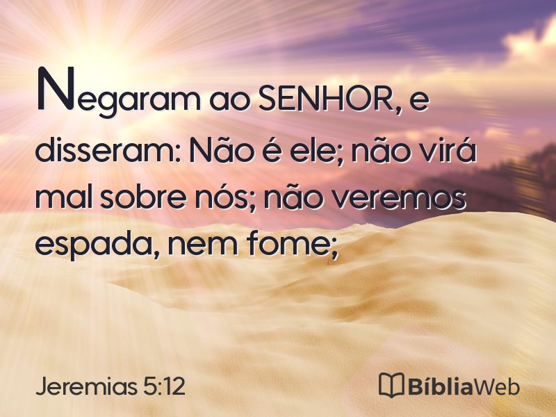 Jeremias 5:12 em imagem para compartilhar