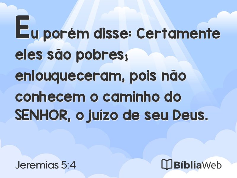 Jeremias 5:4 em imagem para compartilhar