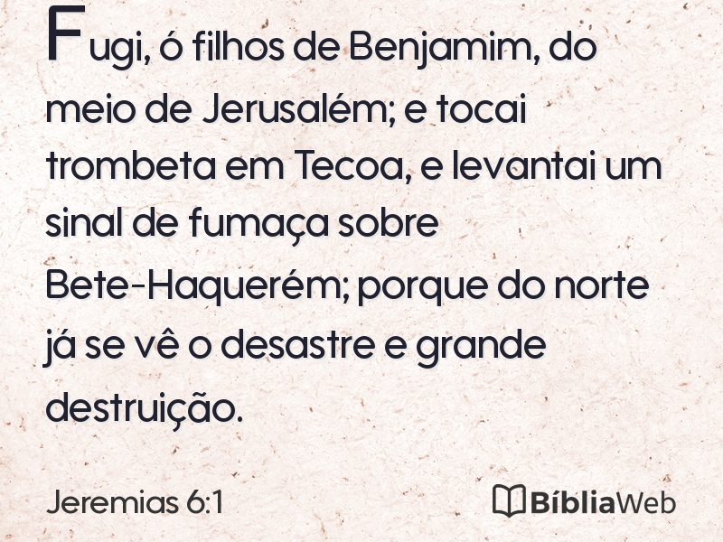 Jeremias 6:1 em imagem para compartilhar