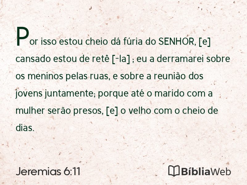 Jeremias 6:11 em imagem para compartilhar