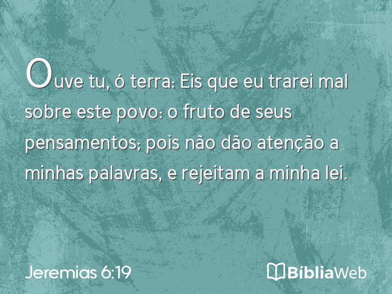 Jeremias 6:19 em imagem para compartilhar
