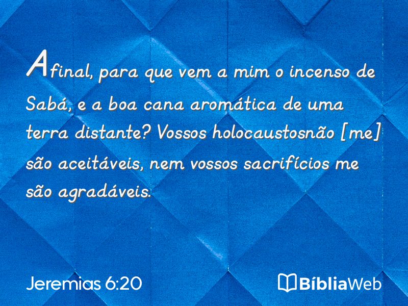 Jeremias 6:20 em imagem para compartilhar